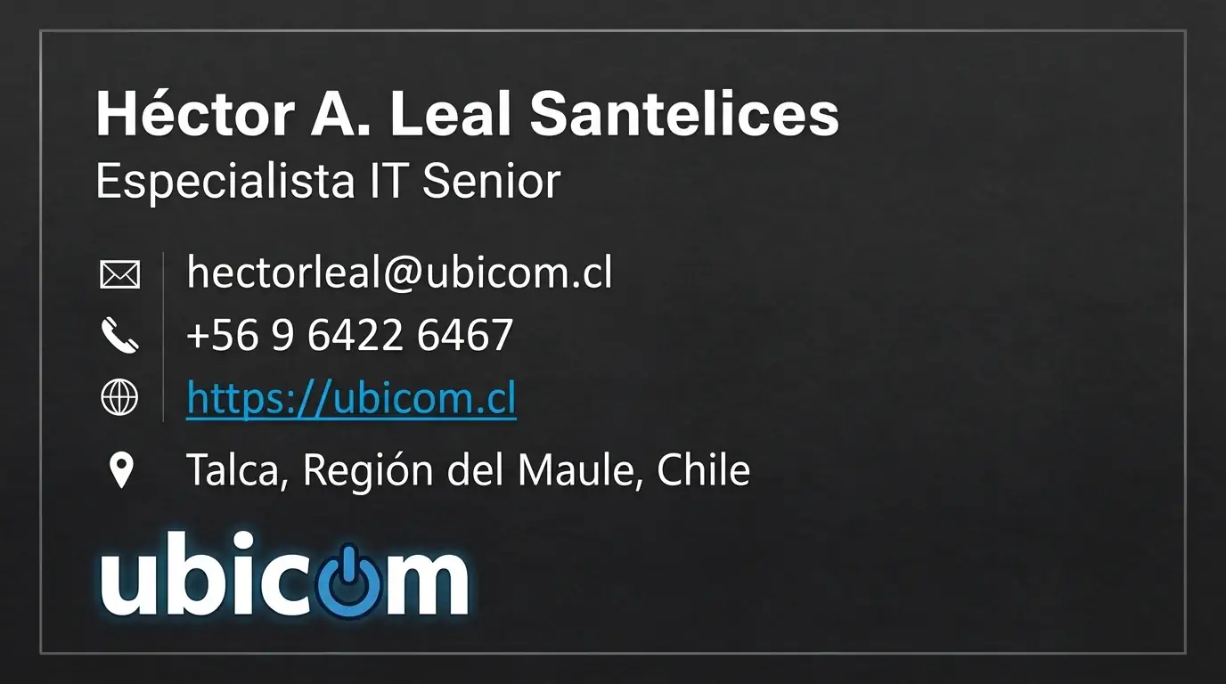 Firma de correo profesional UBICOM en versión oscura