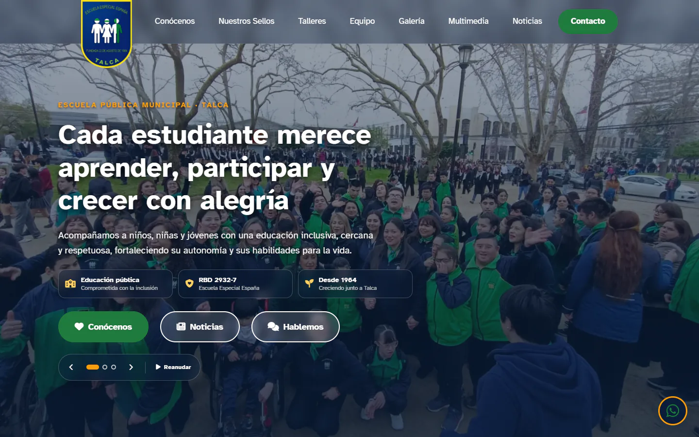 Captura del sitio escuelaespanatalca.cl