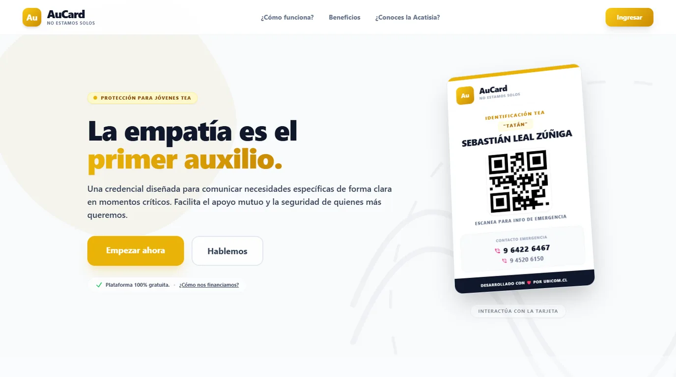 Plataforma AuCard desarrollada por UBICOM