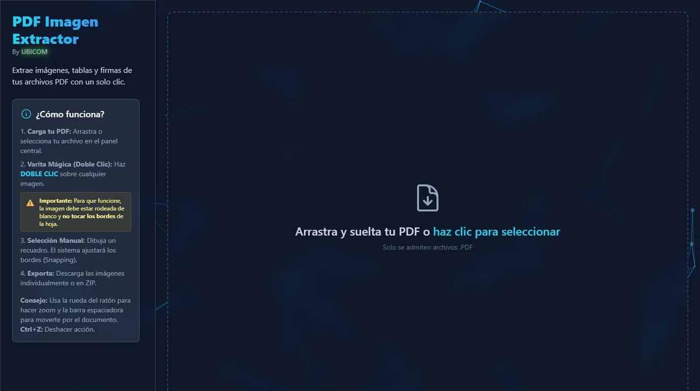 Extractor de imágenes PDF desarrollado por UBICOM